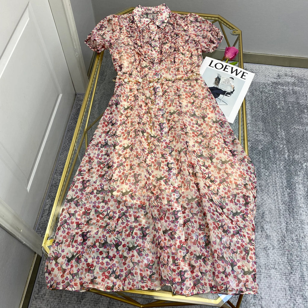 New fashion holiday style floral slim dresses for women 1025041705