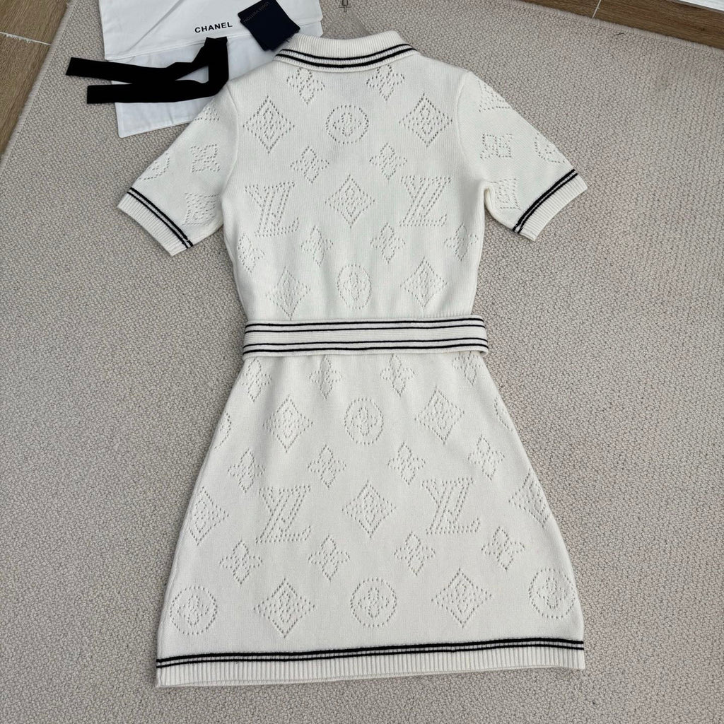 New Hollow Out Polo Neck Knit Dresses 1025051910