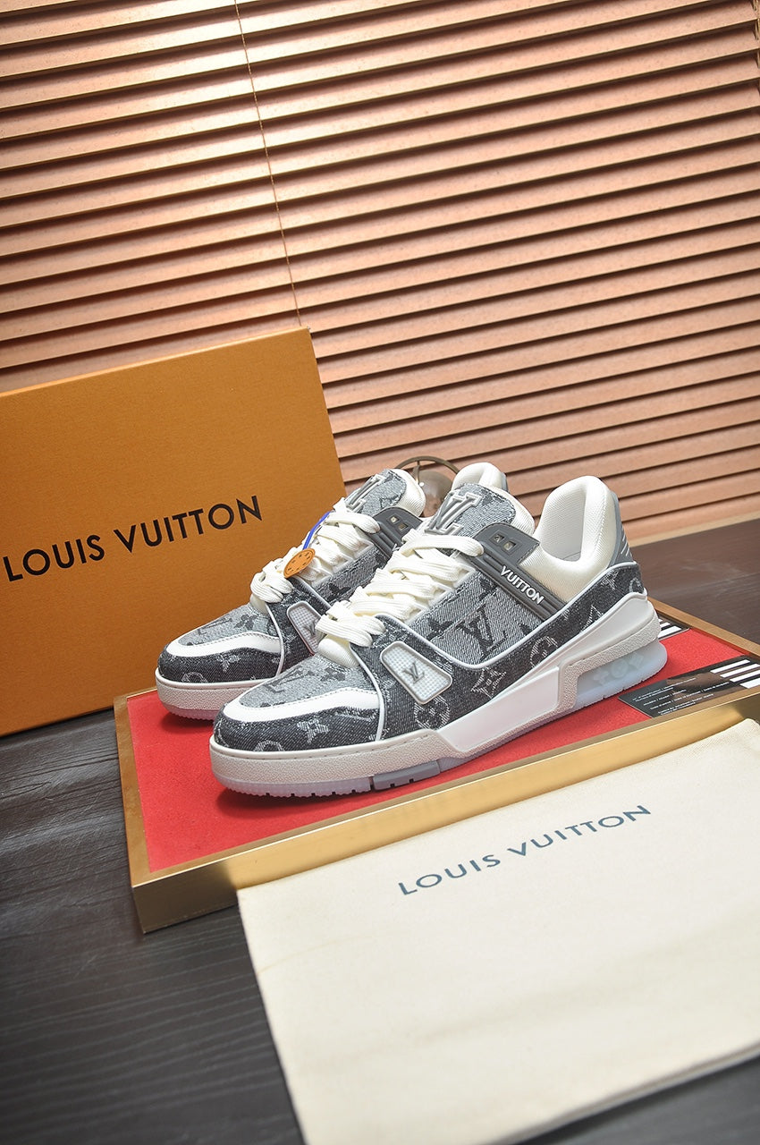 L trainer fashion denim print sneakers 0725032704