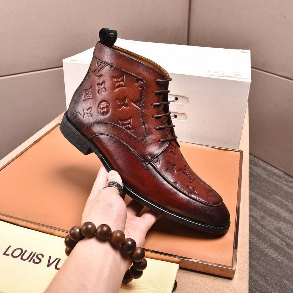 L high-top printed business leather shoes 0724120515