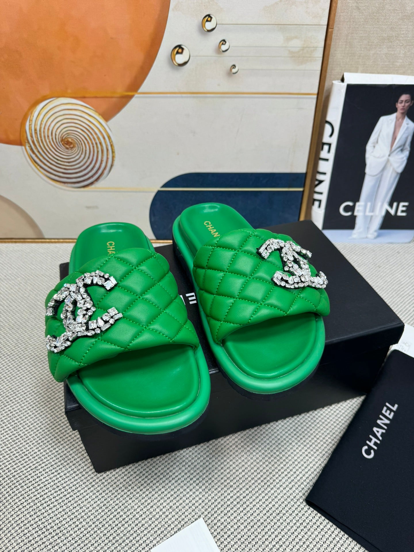 dopamine color thick-soled Velcro women's slippers 0724042705