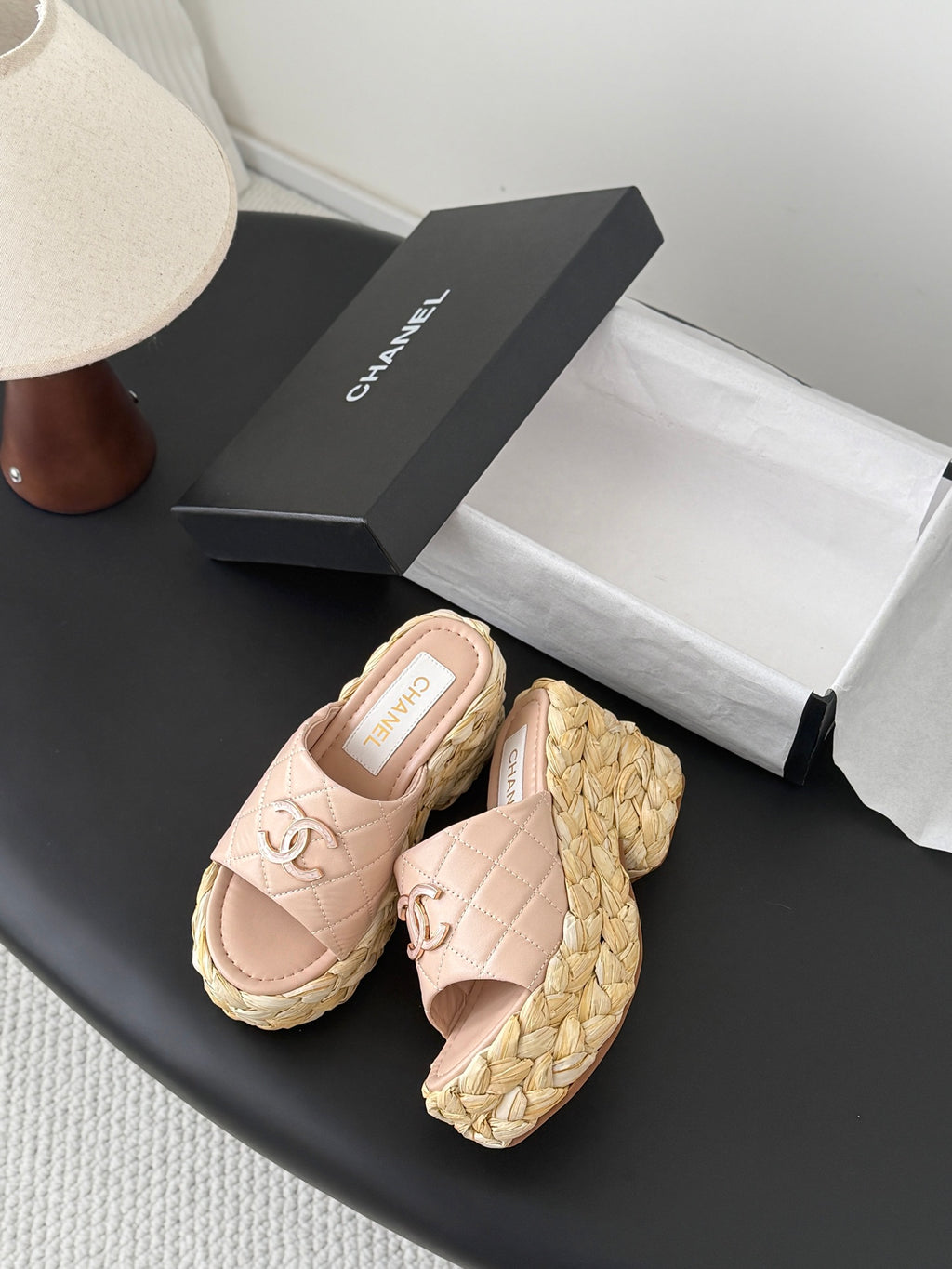 Stylish women's platform woven slippers 0726051901