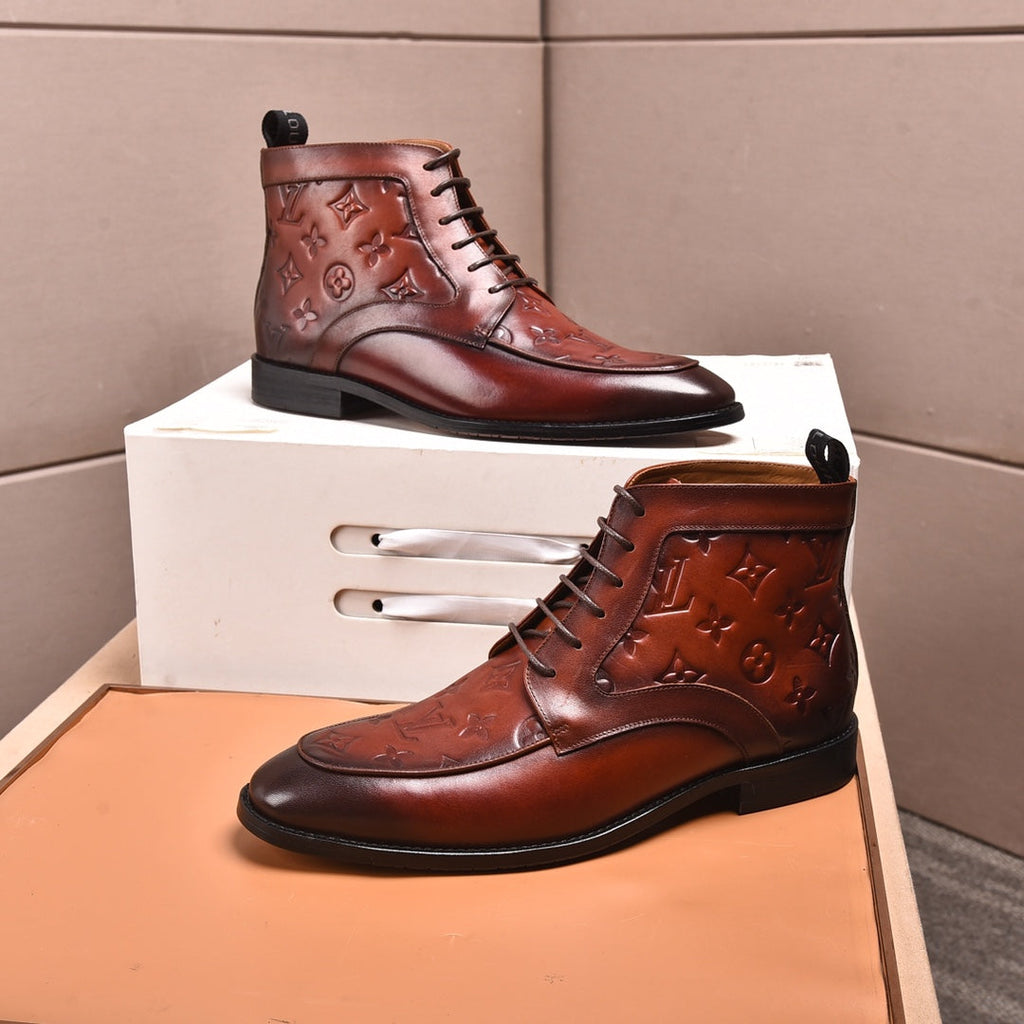L high-top printed business leather shoes 0724120515