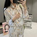Premium Satin Print Shirt Trousers Suit 1024050910