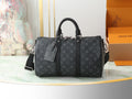 L classic embossed black hand-held cross-body bag 0725012104