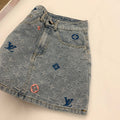 Embroidered jacquard denim skirt 1824042612