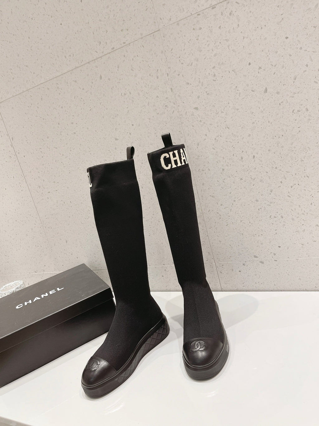 23 New CL classic letter embroidered stretch boots XC0423101303