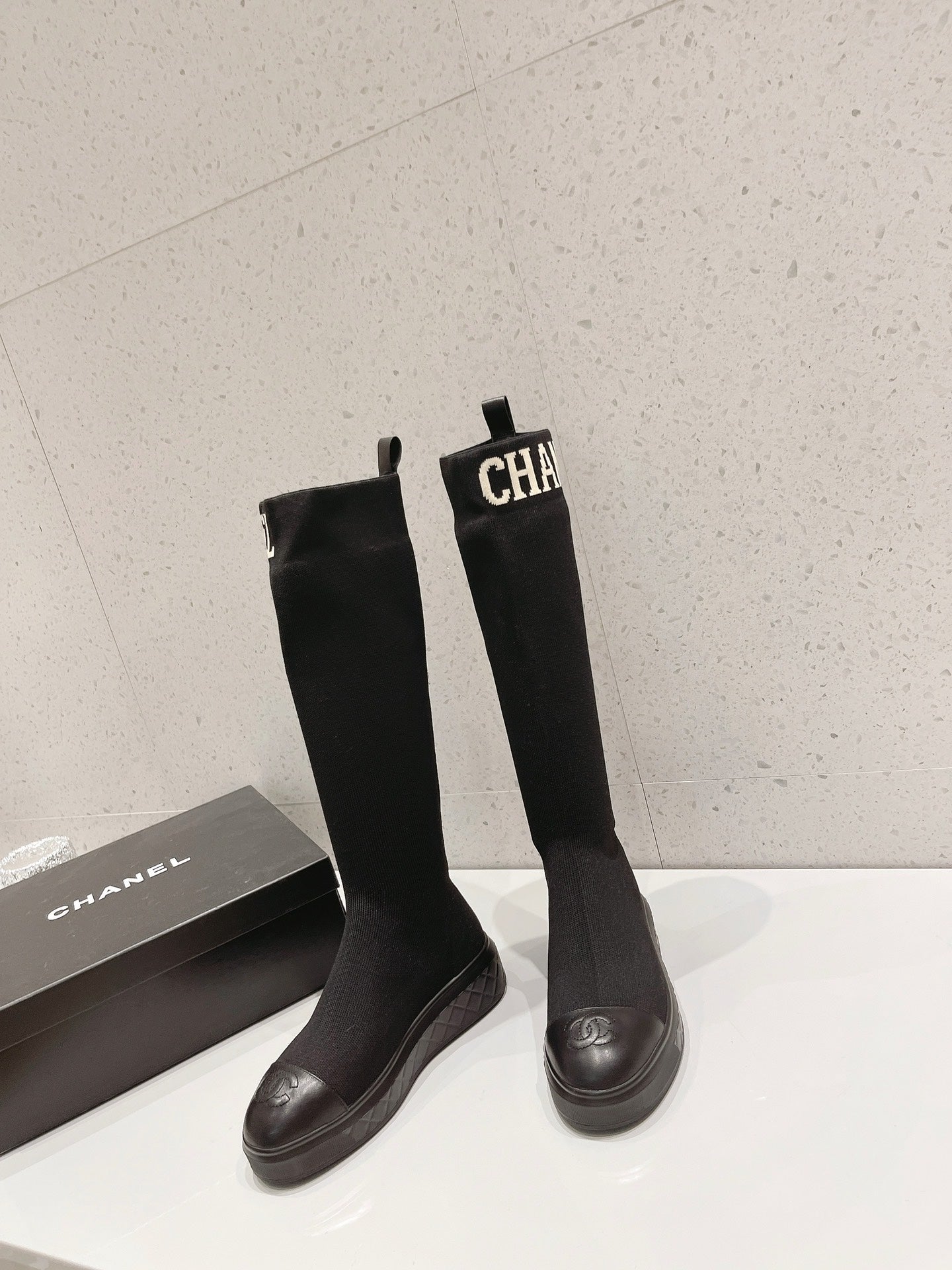 23 New CL classic letter embroidered stretch boots XC0423101303