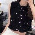 Early Spring New Embroidered Age-reducing Knitted Cardigan Vest Top 1024030710