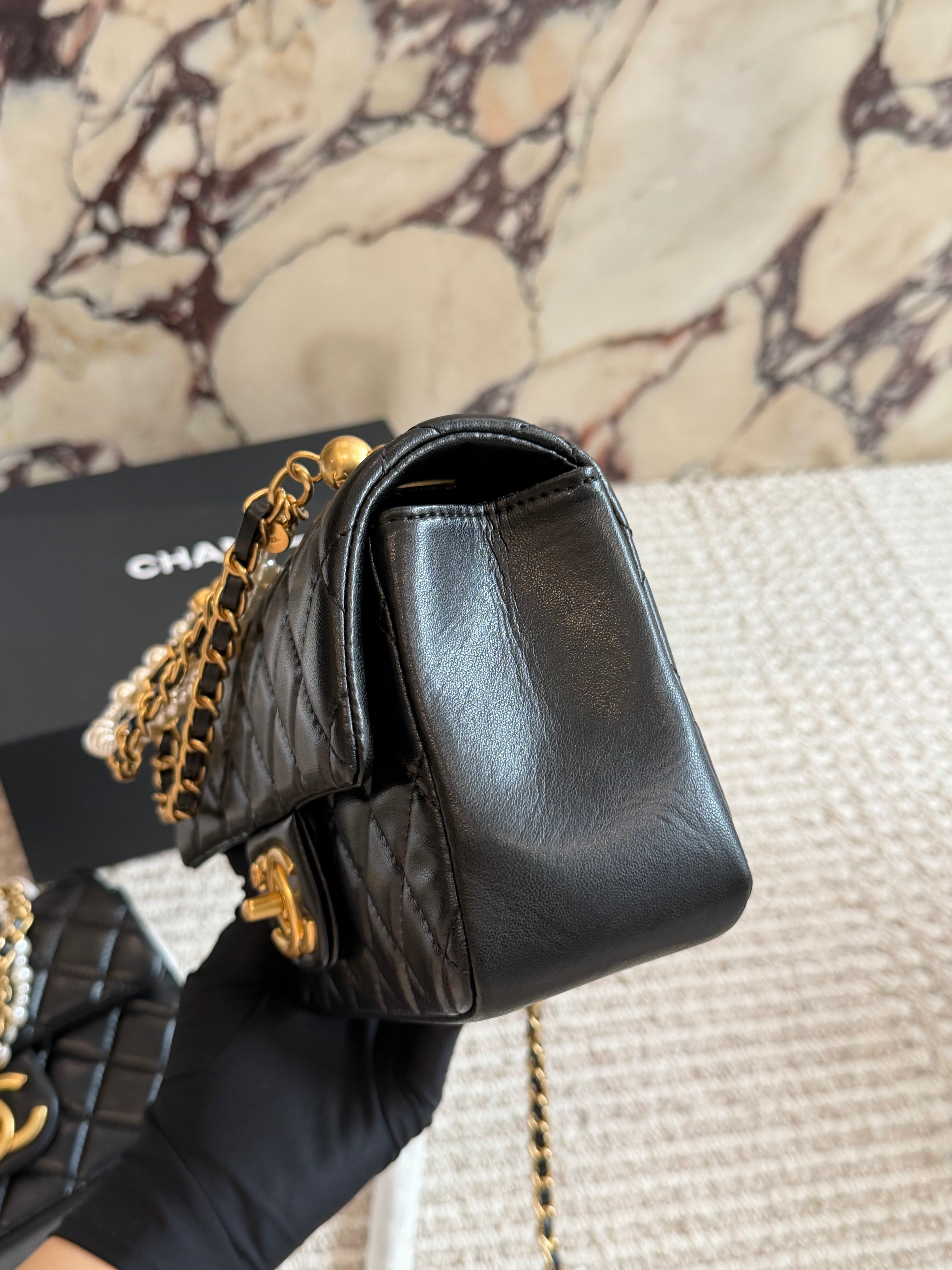 26SS New Women's Pearl Chain Bag 0726031007