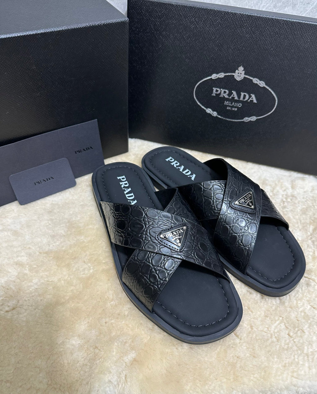 Pr Men's Crocodile Leather Slippers 0726042102