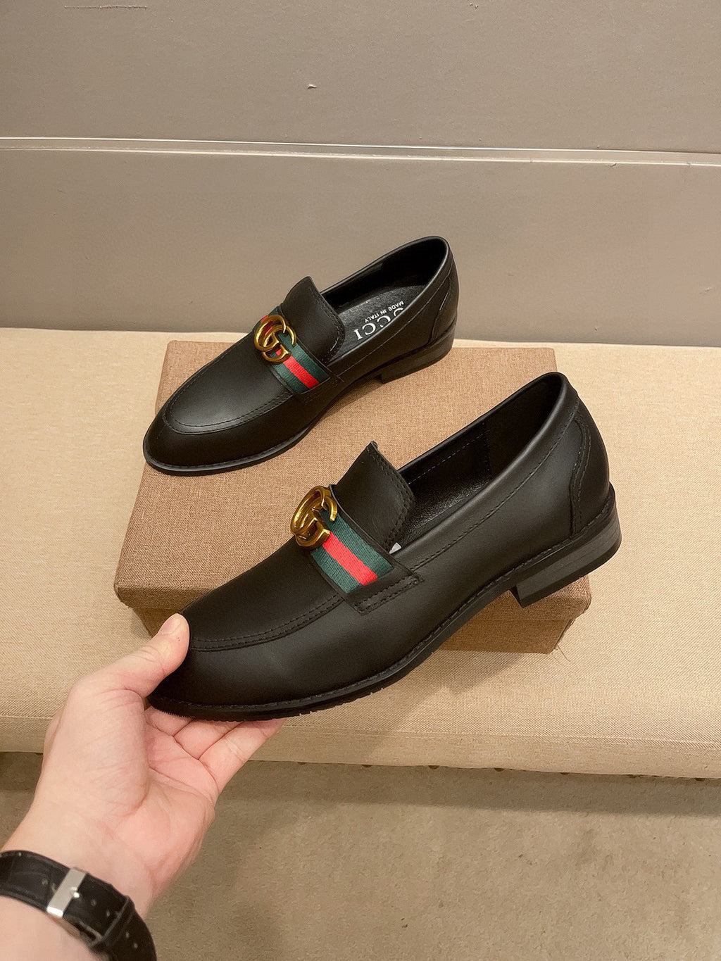 metal logo men's Loafers 0725082201