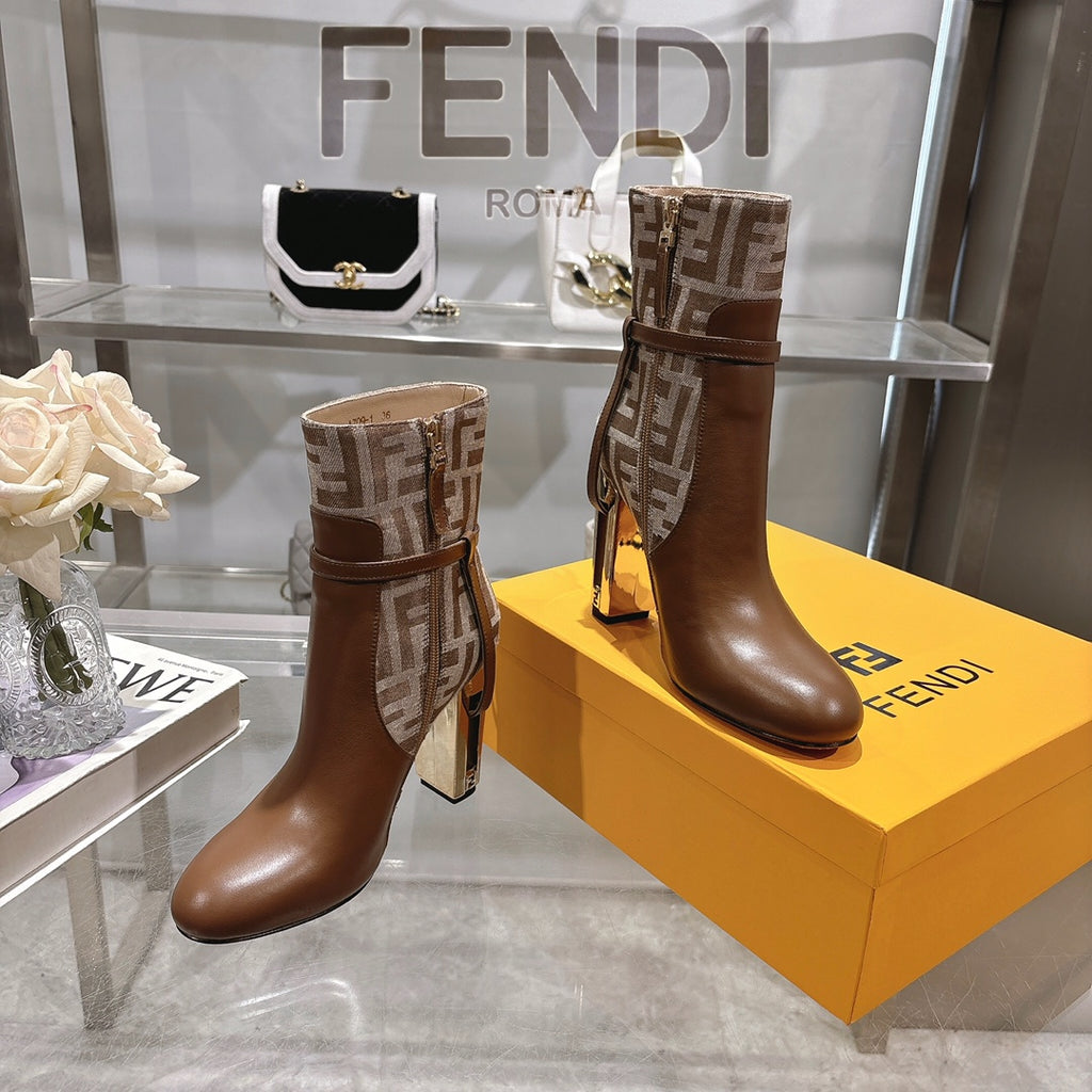 Round toe leather Delfina boots 1824111503