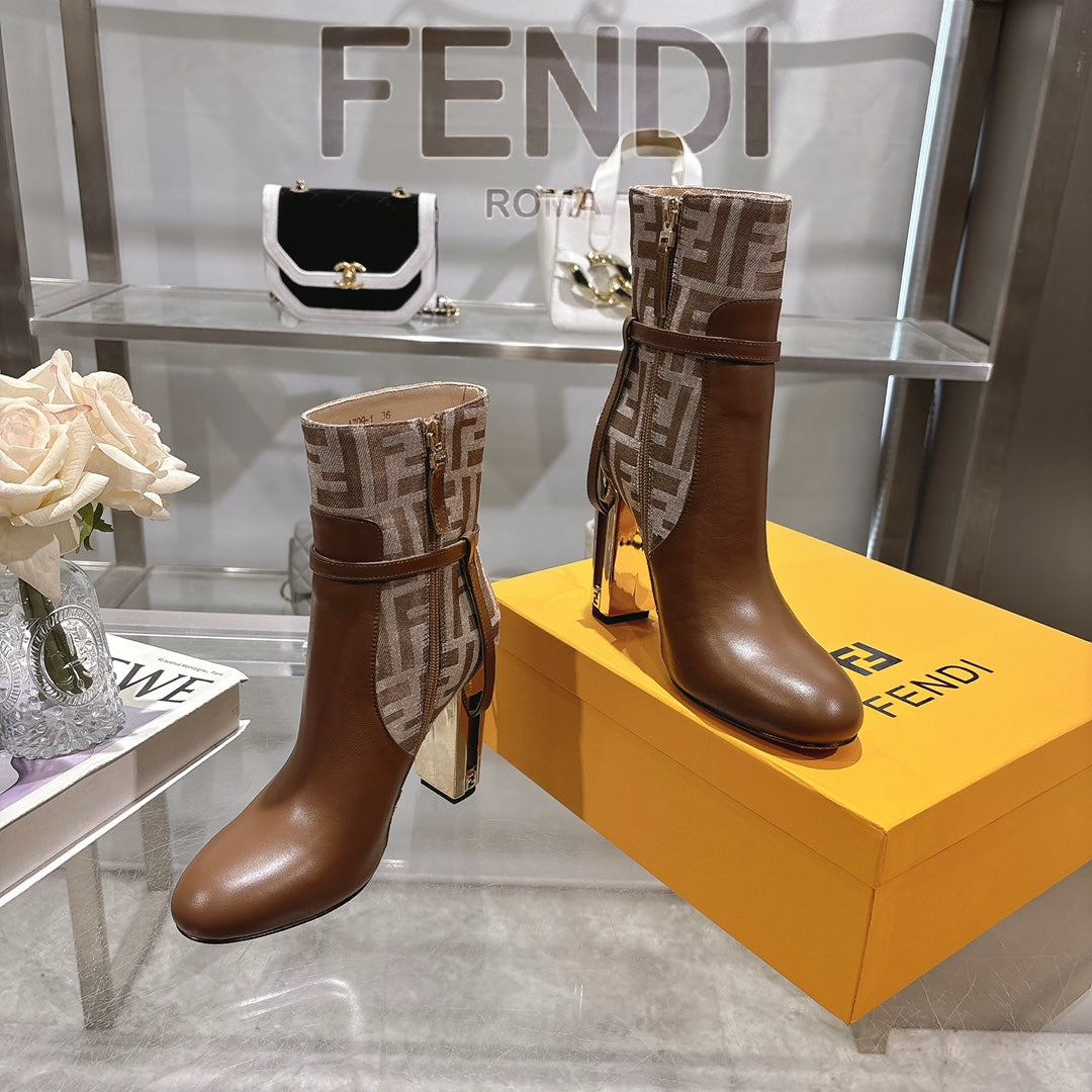 Round toe leather Delfina boots 1824111503