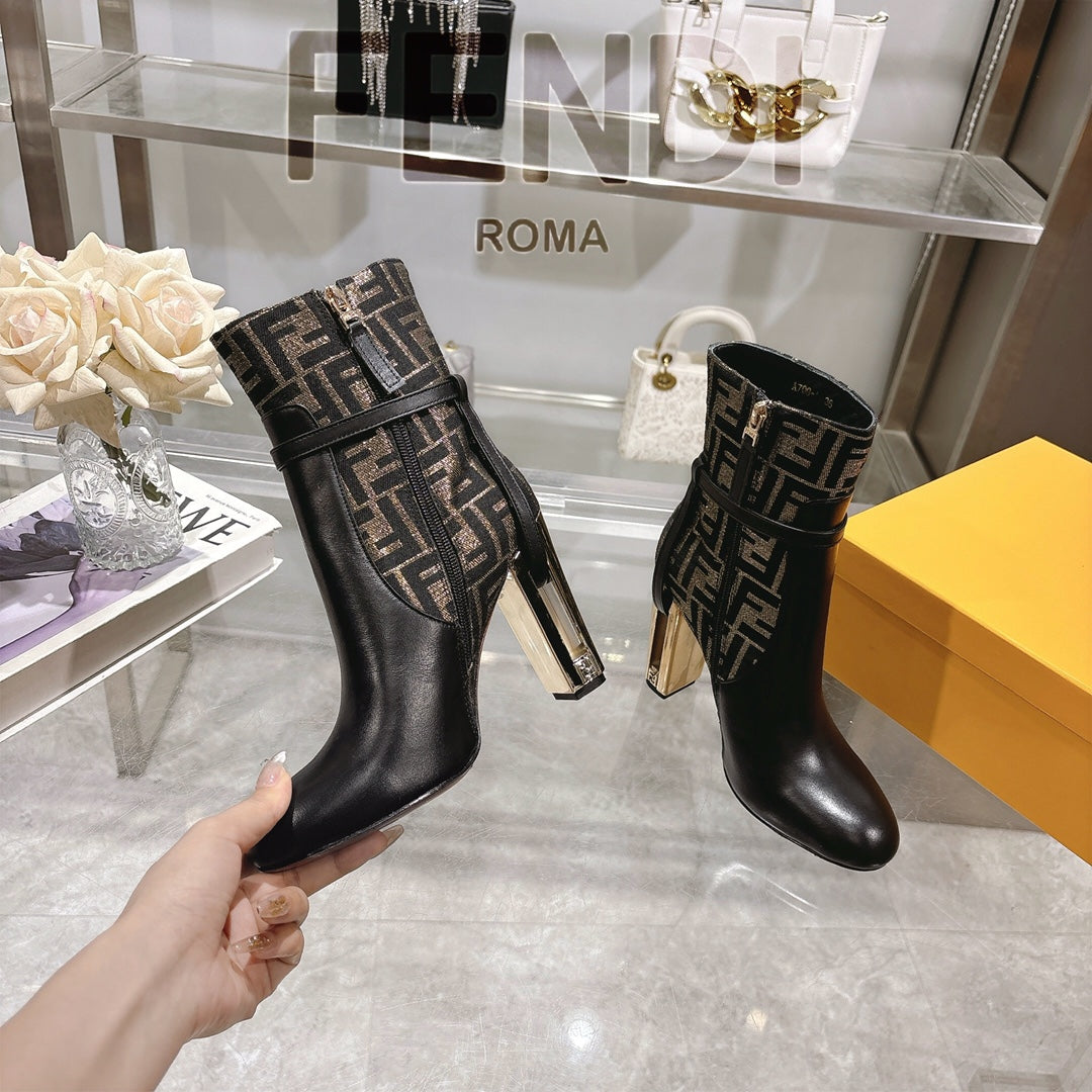 Round toe leather Delfina boots 1824111503