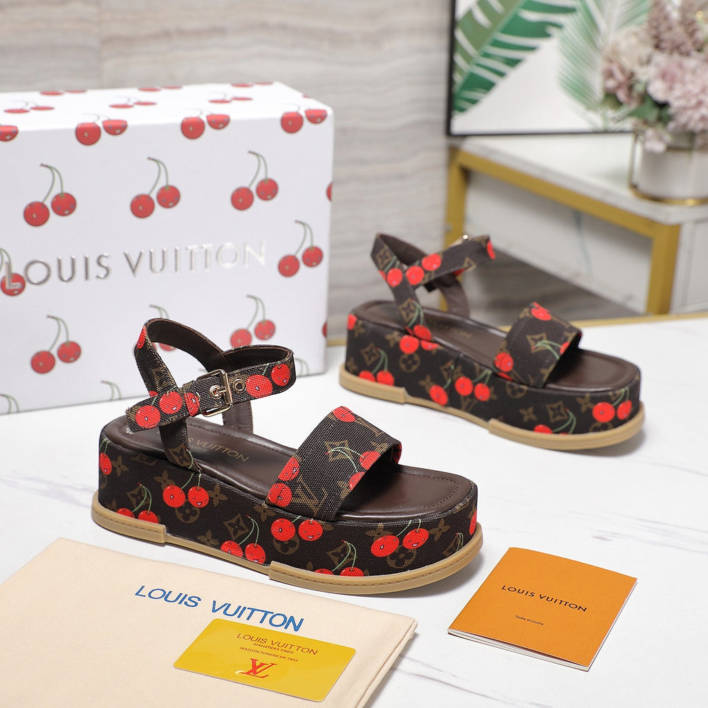 L fashion new cherry thick-soled sandals 0725072106