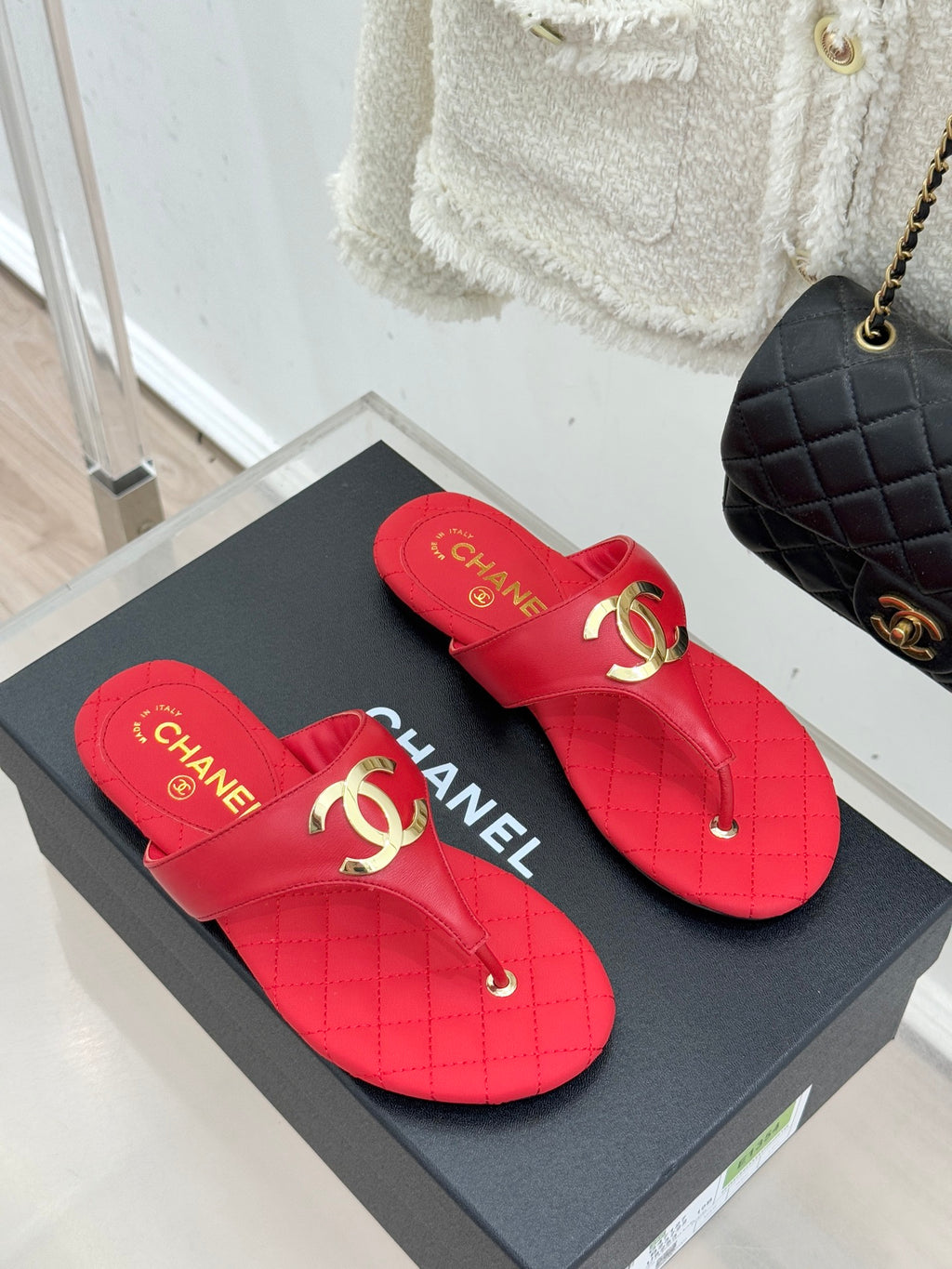 26SS New Women's Diamond Pattern Flip-Flops 0726031003