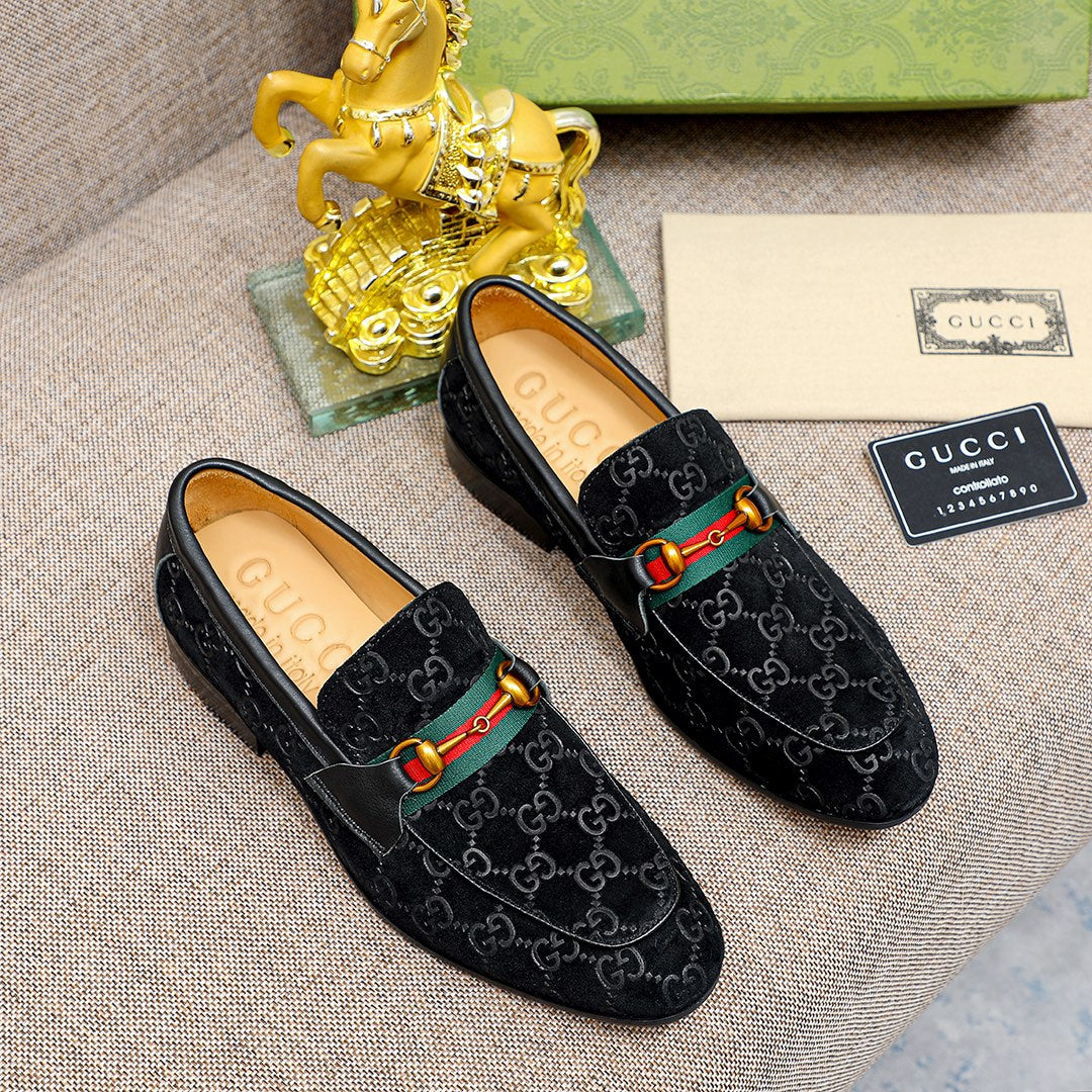 Gentleman Men's Shoes Leather Popular Classic Presbyterian Pattern Loafers G02