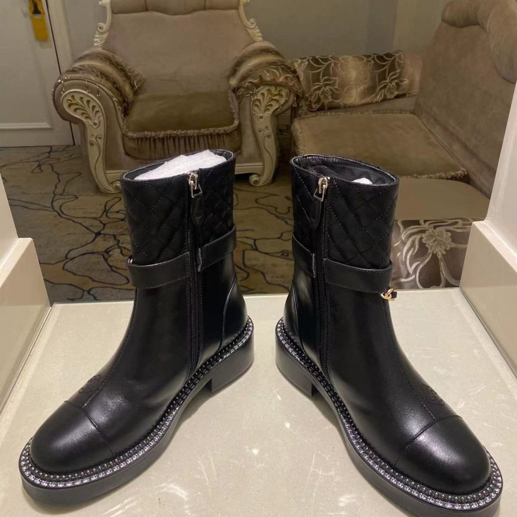 rhombus metal chain boots 1824092702