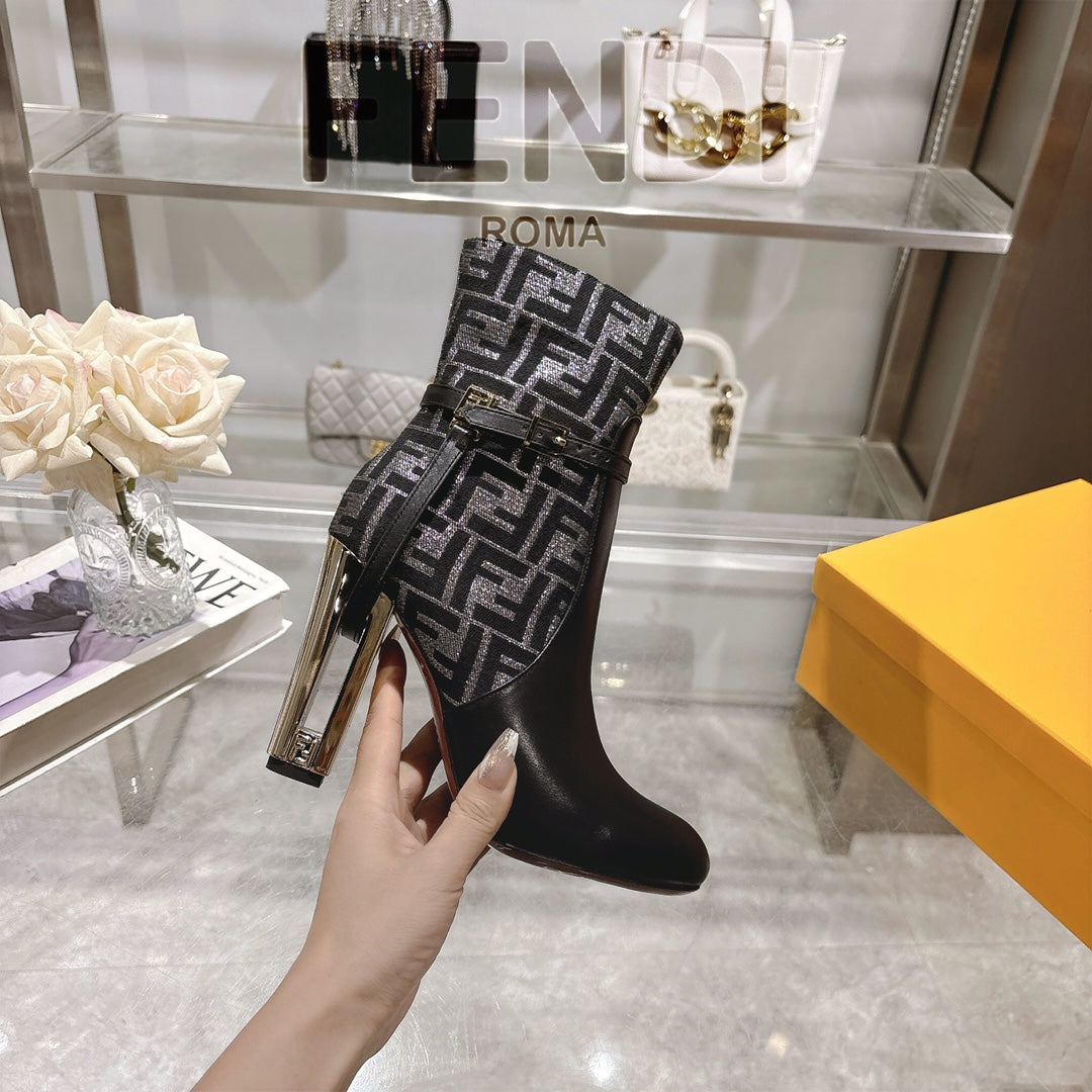 Round toe leather Delfina boots 1824111503