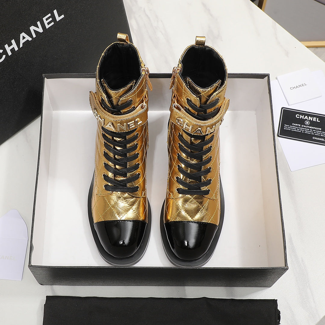 fashion rhombus gold and siLer cowhide boots 0724101707