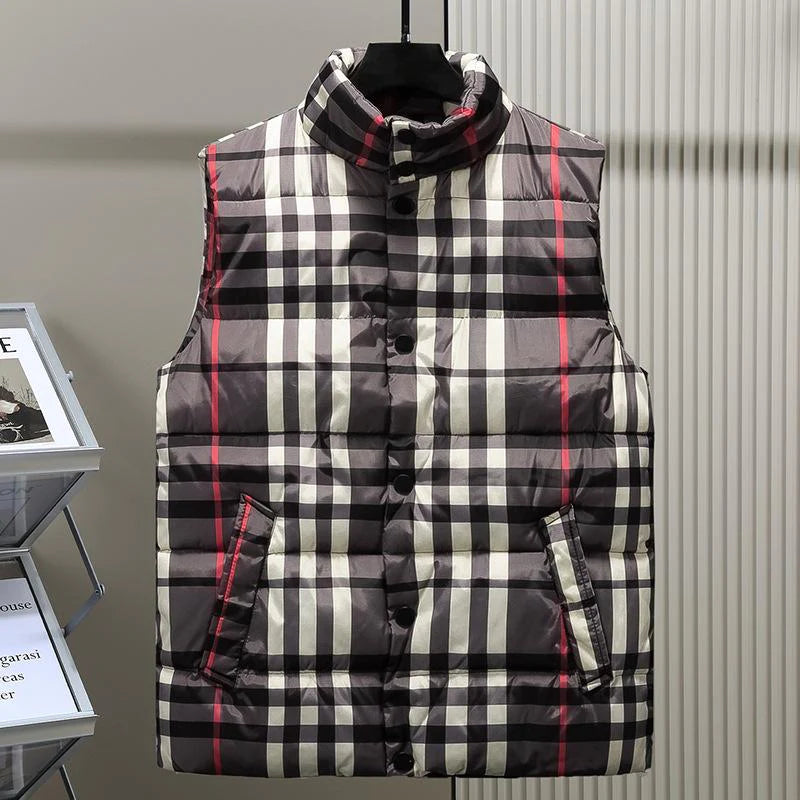 New fashion versatile plaid down cotton vest vest vest vest 1024010502