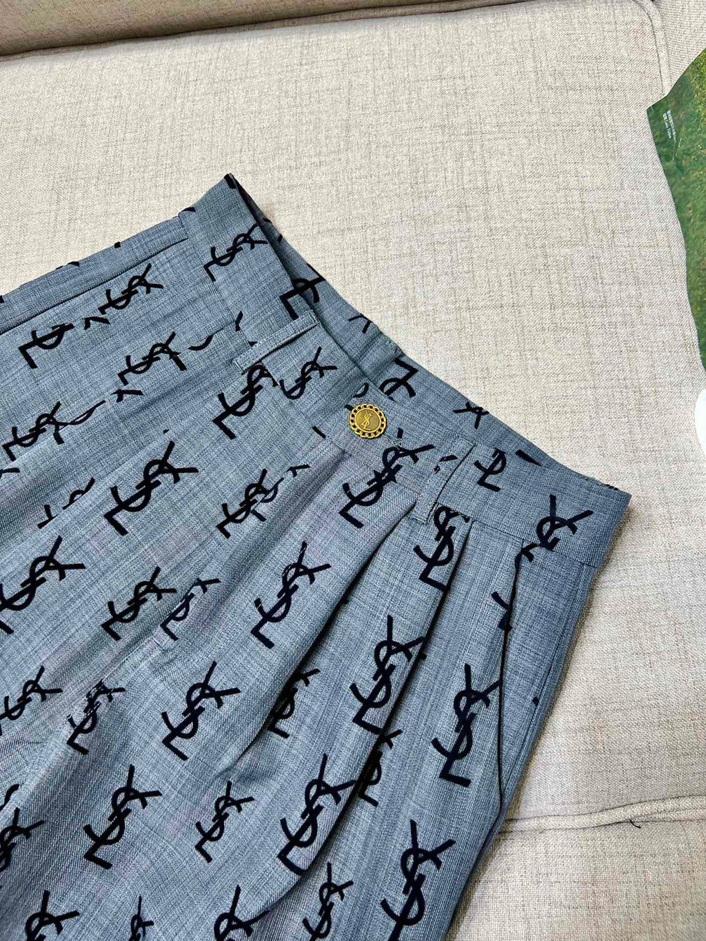 Flocked logo wide-leg trousers 1824021905