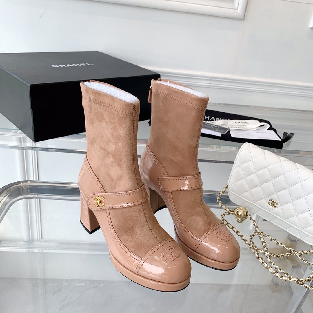 Fashionable Leather and Suede Boots 0724102318