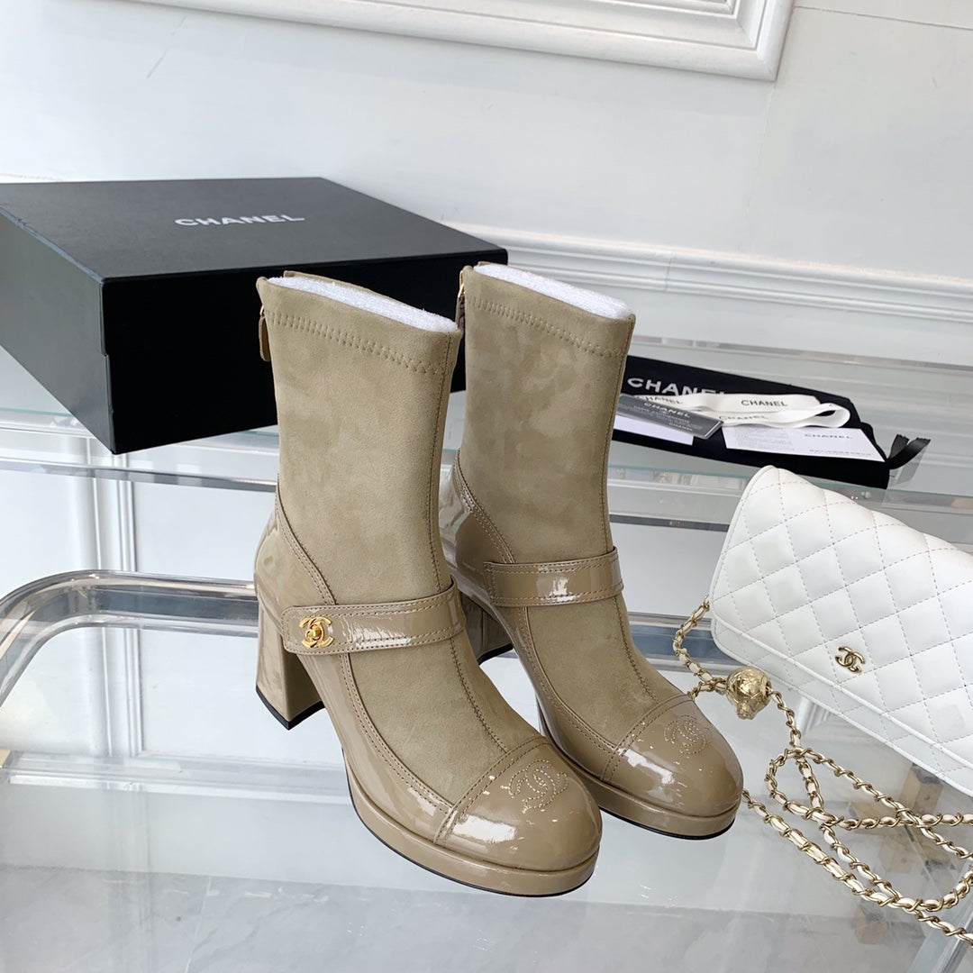 Fashionable Leather and Suede Boots 0724102318