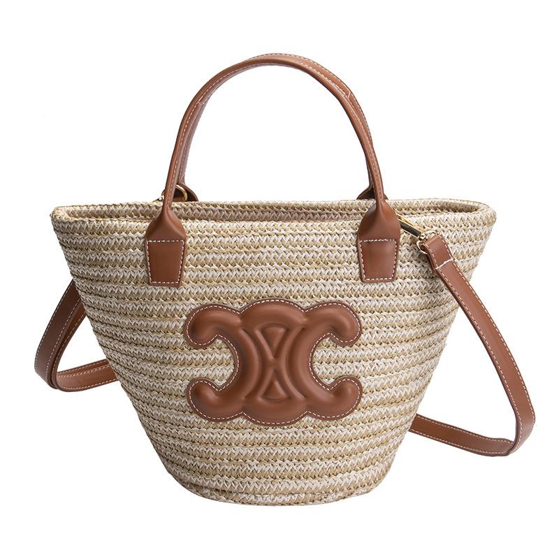 New Woven Vegetable Basket Bag Shoulder Crossbody Bag 1024041122