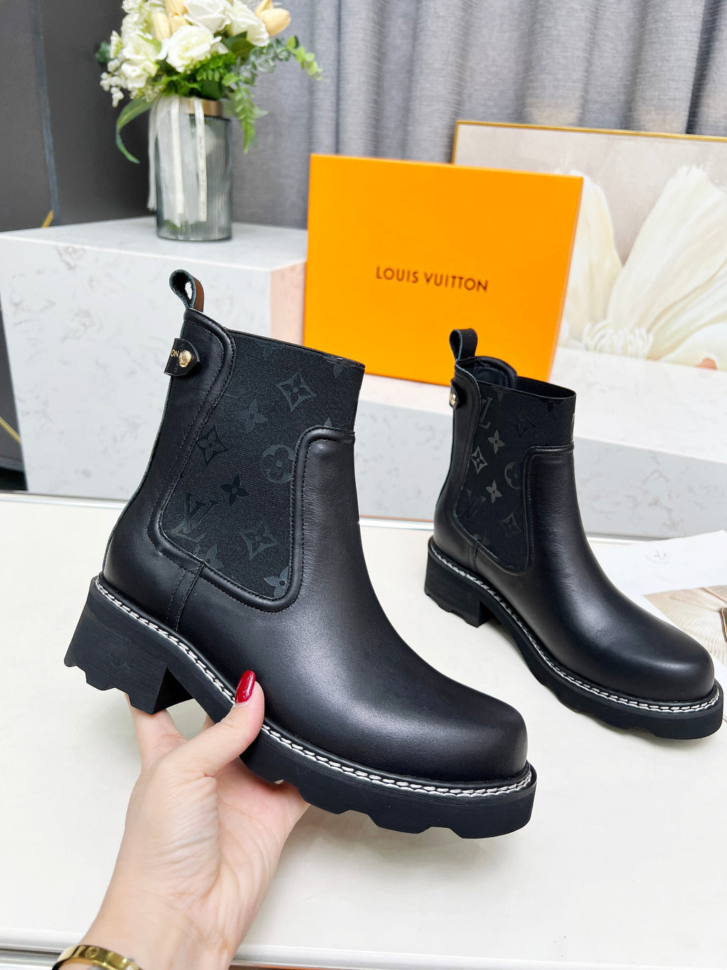 L classic printed women's boots 0725091602