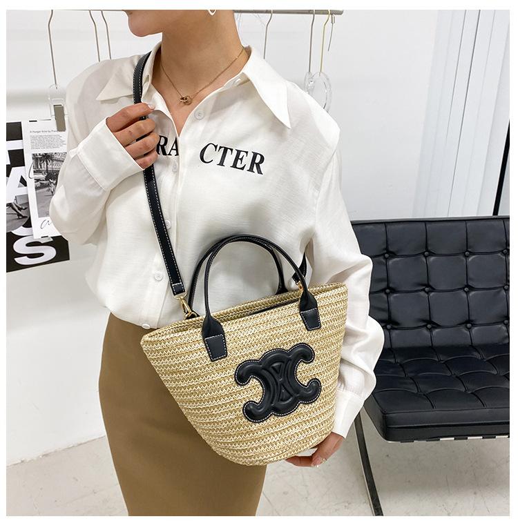 New Woven Vegetable Basket Bag Shoulder Crossbody Bag 1024041122