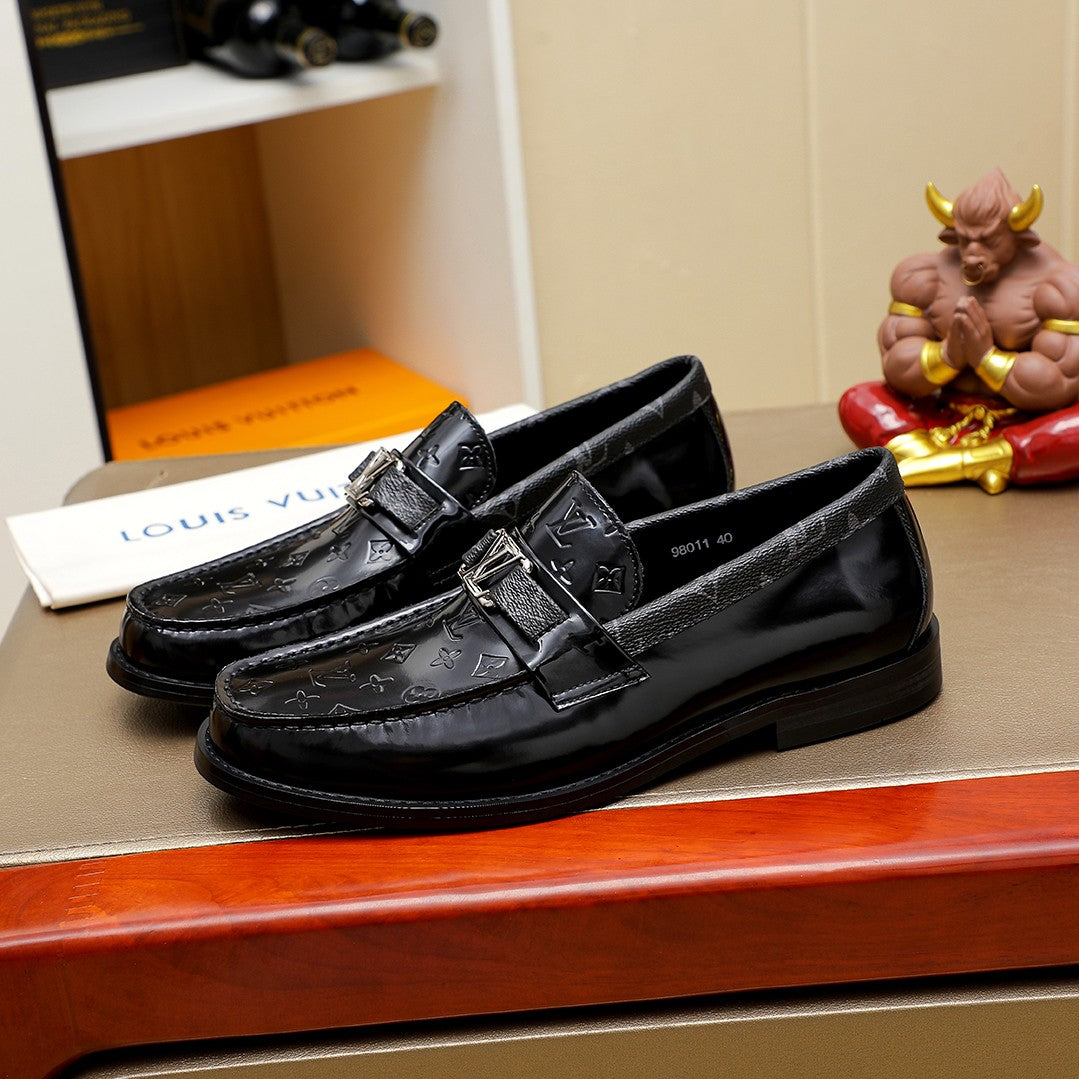L men's fashionable patent leather printed shoes 0725031005