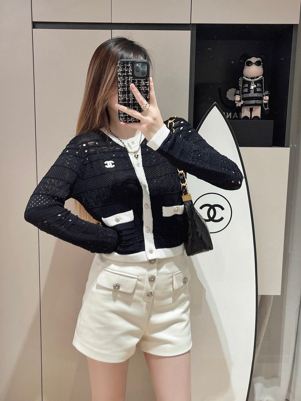contrast color crew neck knitted long sleeve cardigan 0724080605