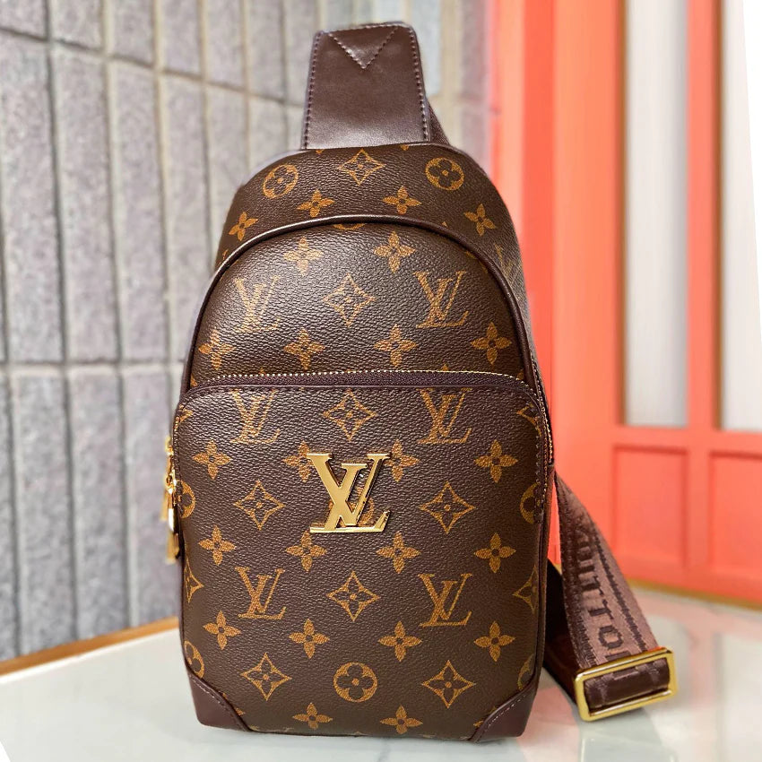 Luxury plaid vintage men's casual chest bag 1024071703