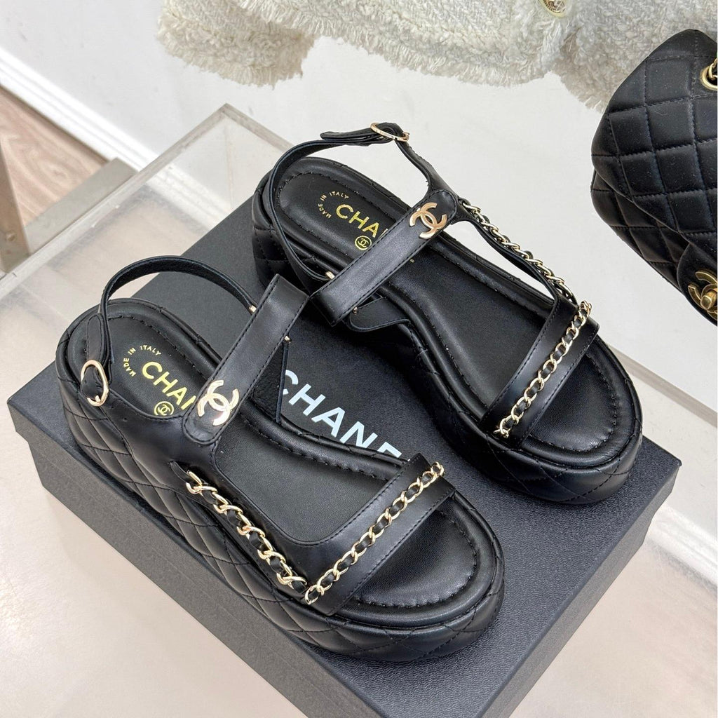 Diamond chain thick-soled platform sandals 0725031110