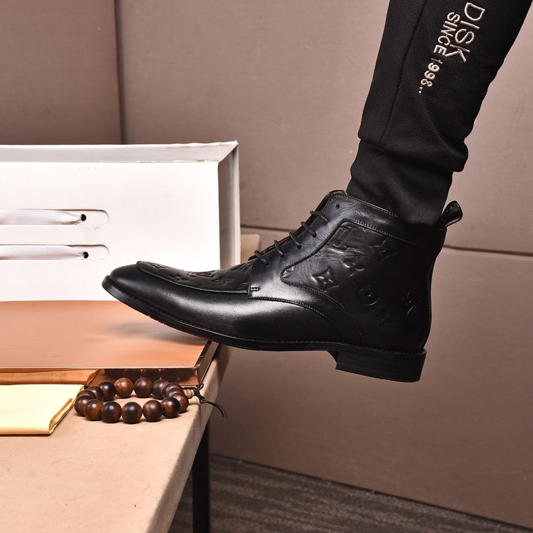 L high-top printed business leather shoes 0724120515