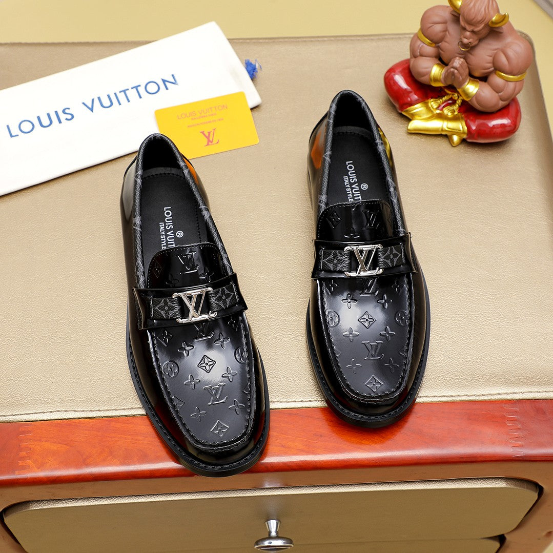 L men's fashionable patent leather printed shoes 0725031005