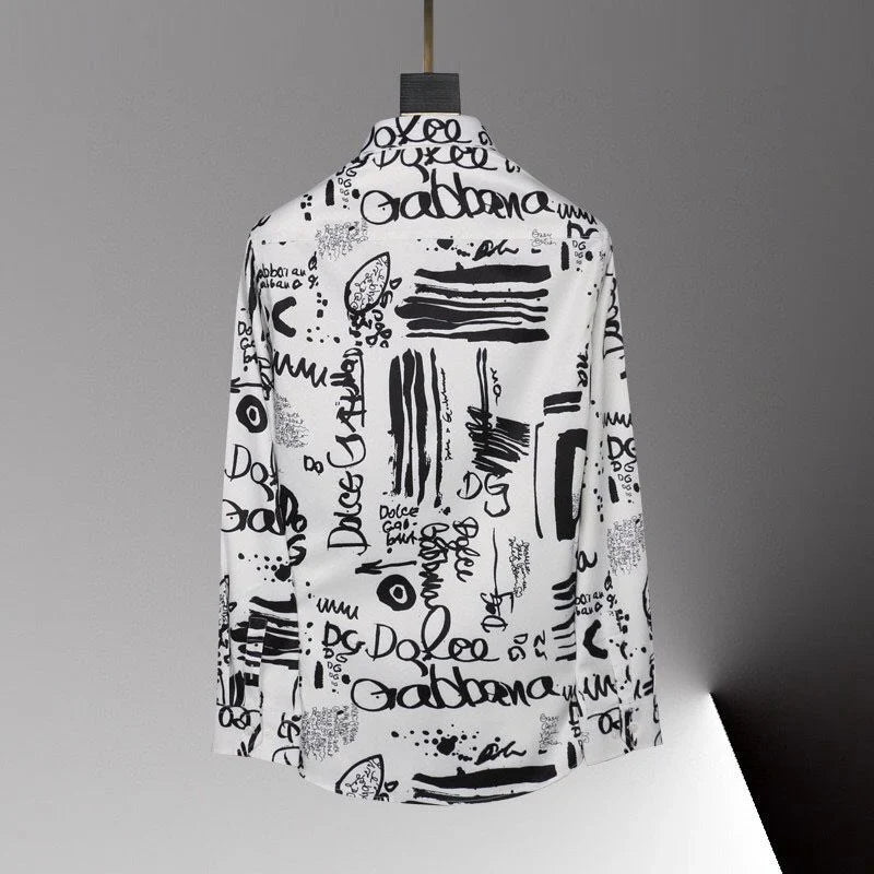 Men's fashionable printed long sleeved shirt 3D1024062424