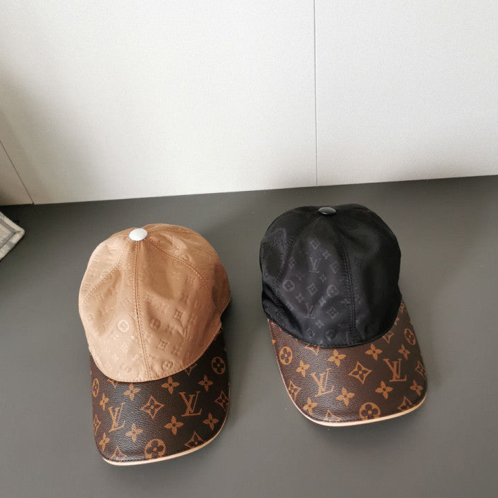 Stitching two-color printed curved brim hat