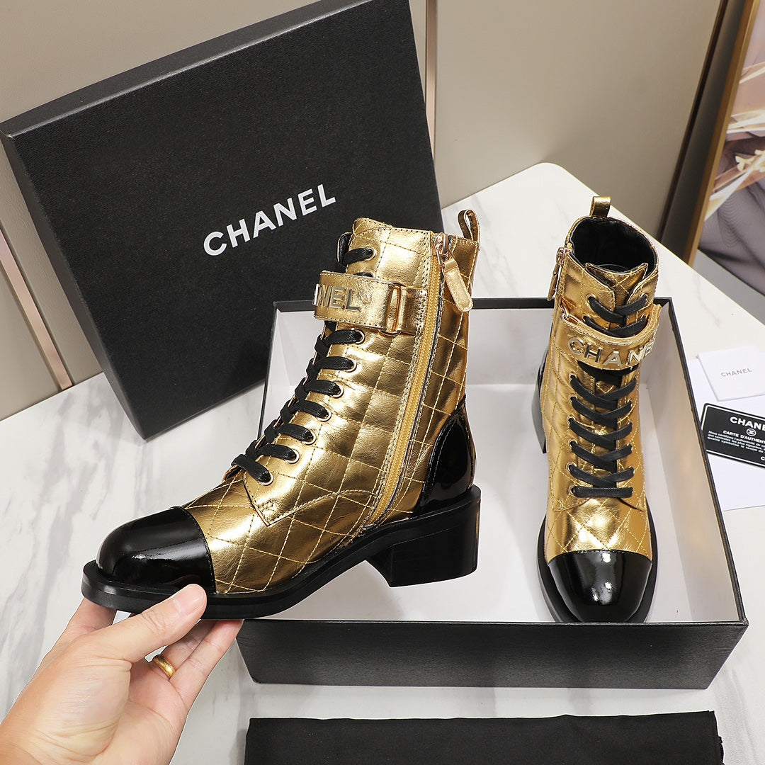 fashion rhombus gold and siLer cowhide boots 0724101707