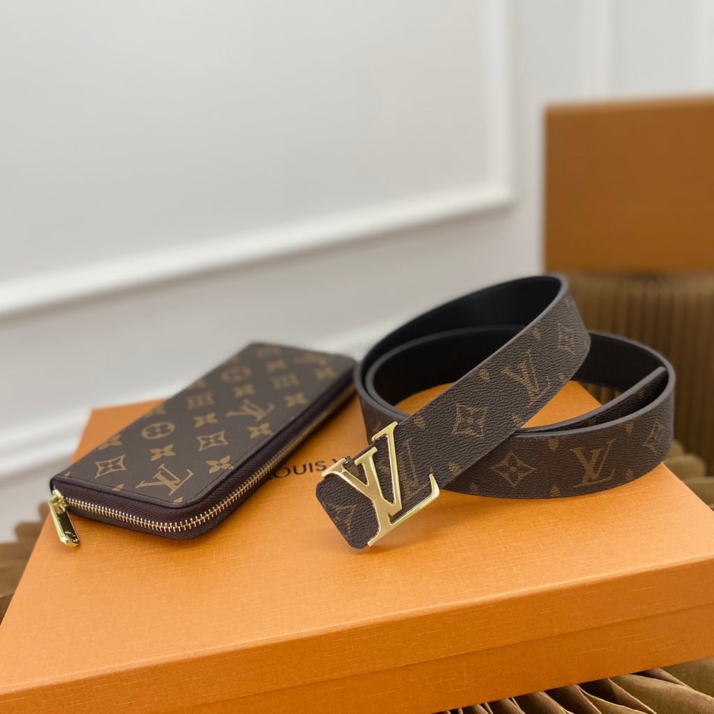 V high-end two-in-one gift box single pull wallet belt belt