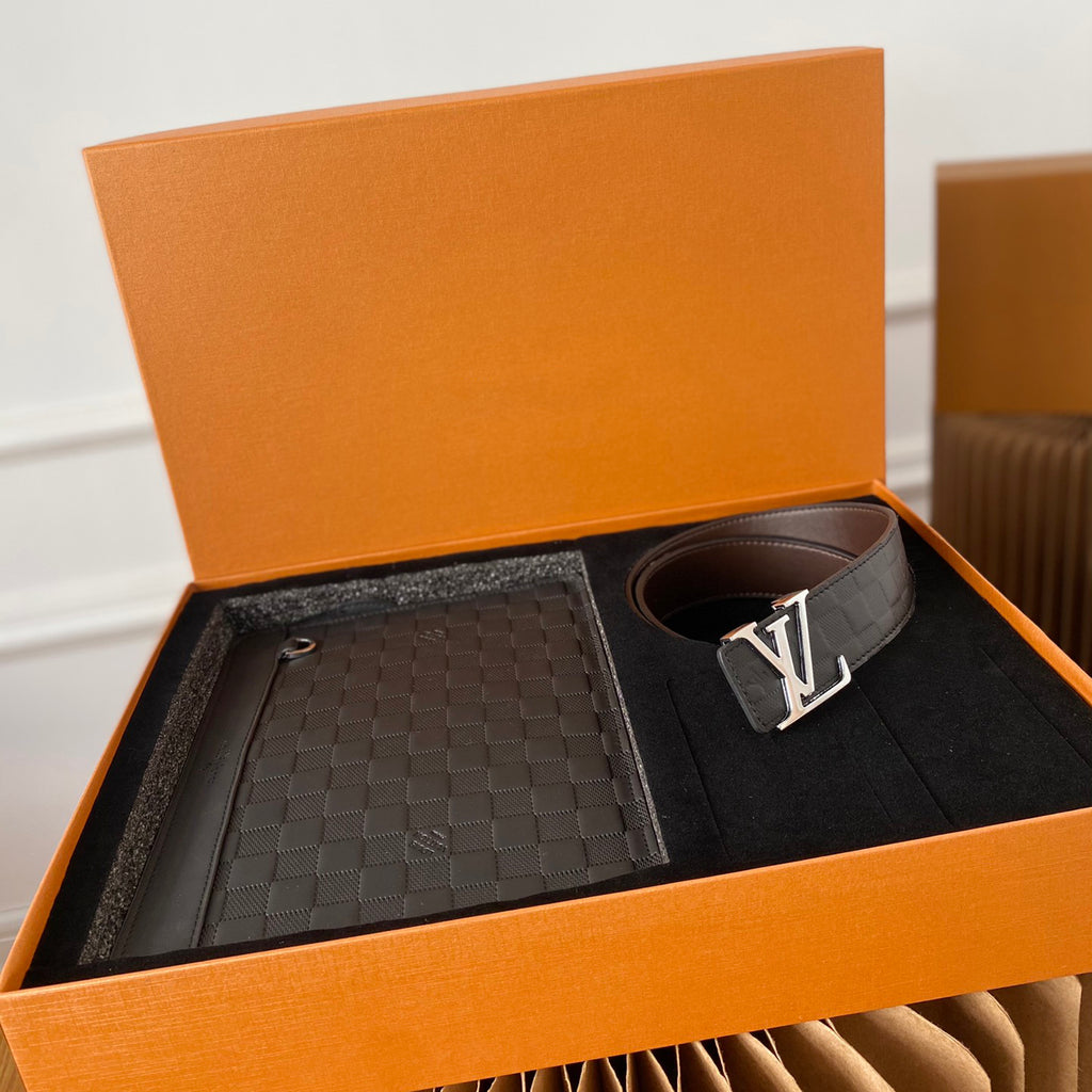 V High-end 2-in-1 Gift Box Clutch Belt Belt