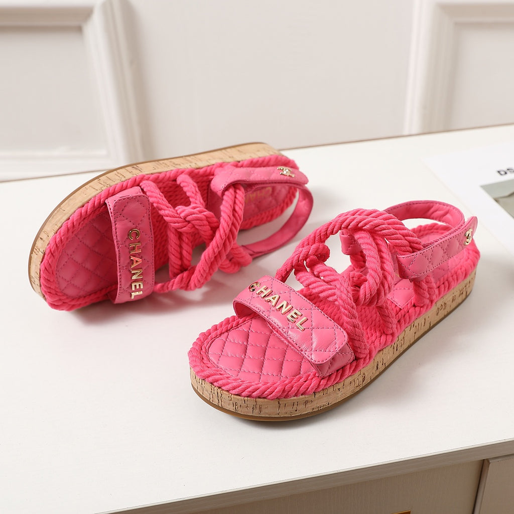 rope rhombus platform sandals 0724060603
