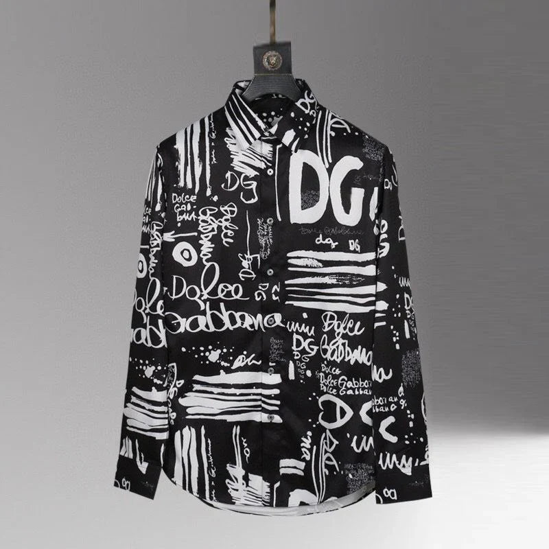 Men's fashionable printed long sleeved shirt 3D1024062424