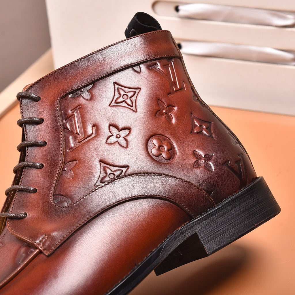 L high-top printed business leather shoes 0724120515