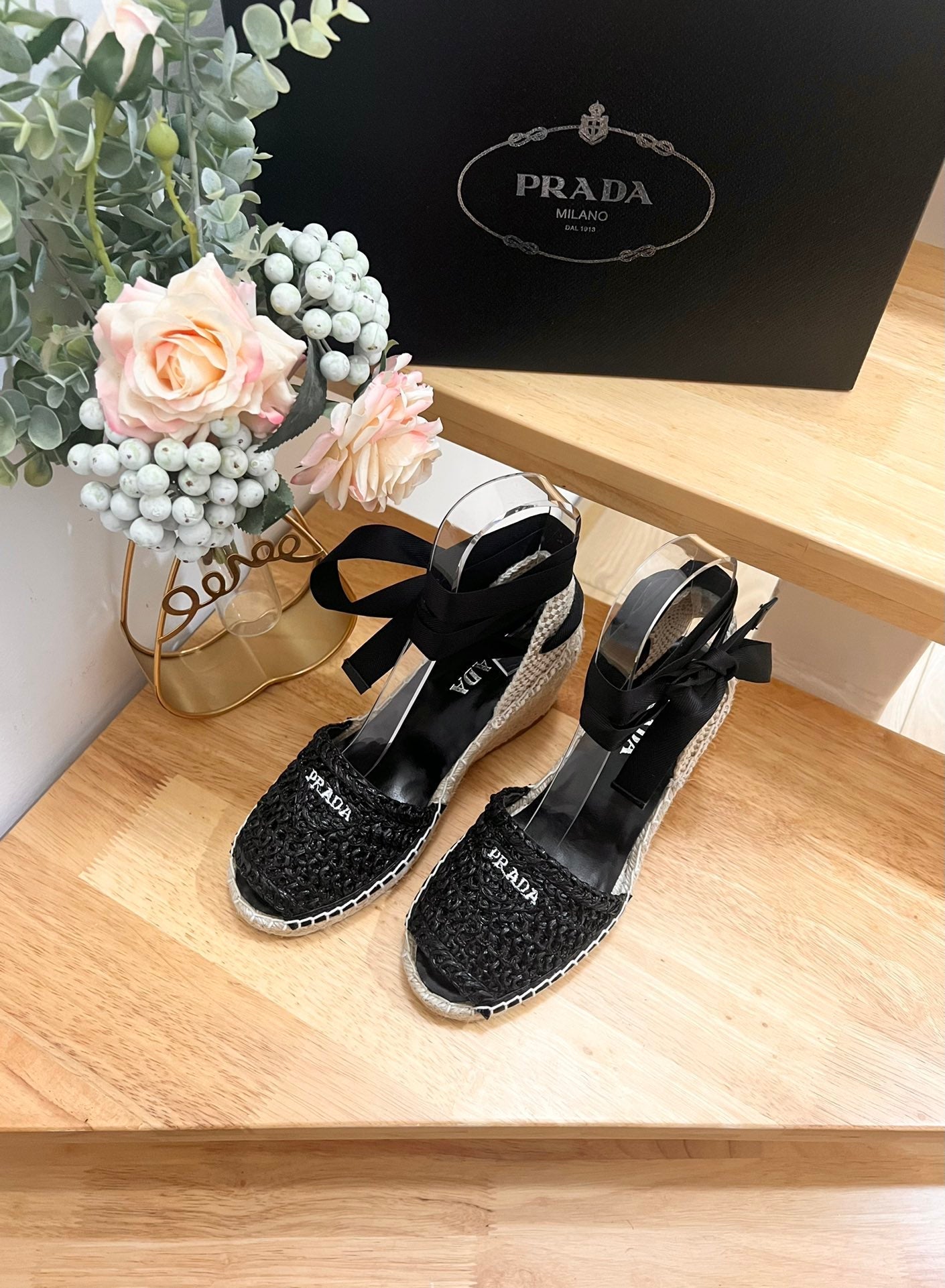 PRD Braided round toe wedge heel lace-up sandals bucket shoes 0724070902