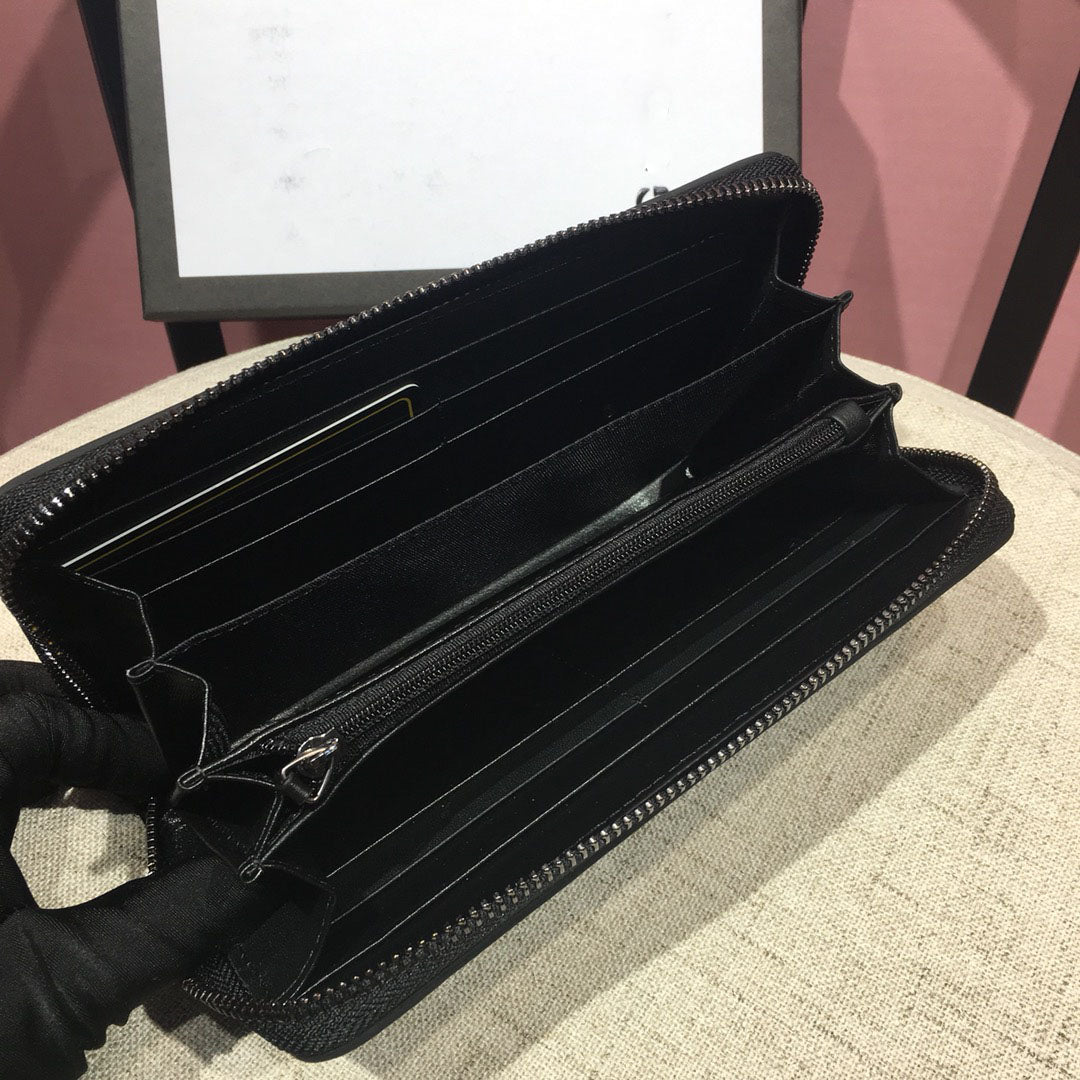 Men's New Wallet Men's Leather Long Wallet Zipper Bag S15