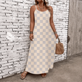Classic Print V-Neck Pocket Cami Dress 3D1026071007