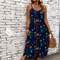 Classic Print V-Neck Pocket Cami Dress 3D1026071015